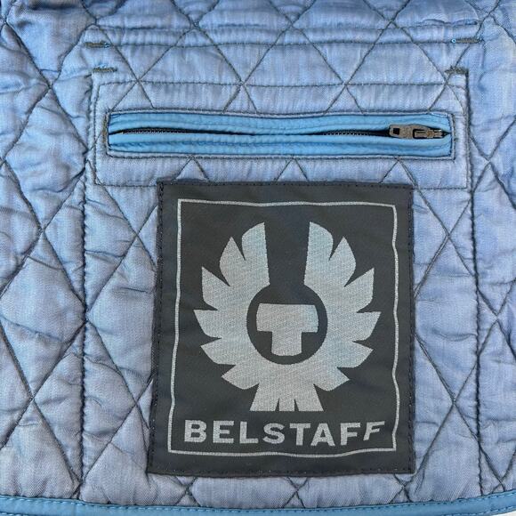 Vintage Belstaff Women’s Quilted Blue Lightweight Vest Gilet Diamond Medium - Picture 5 of 12